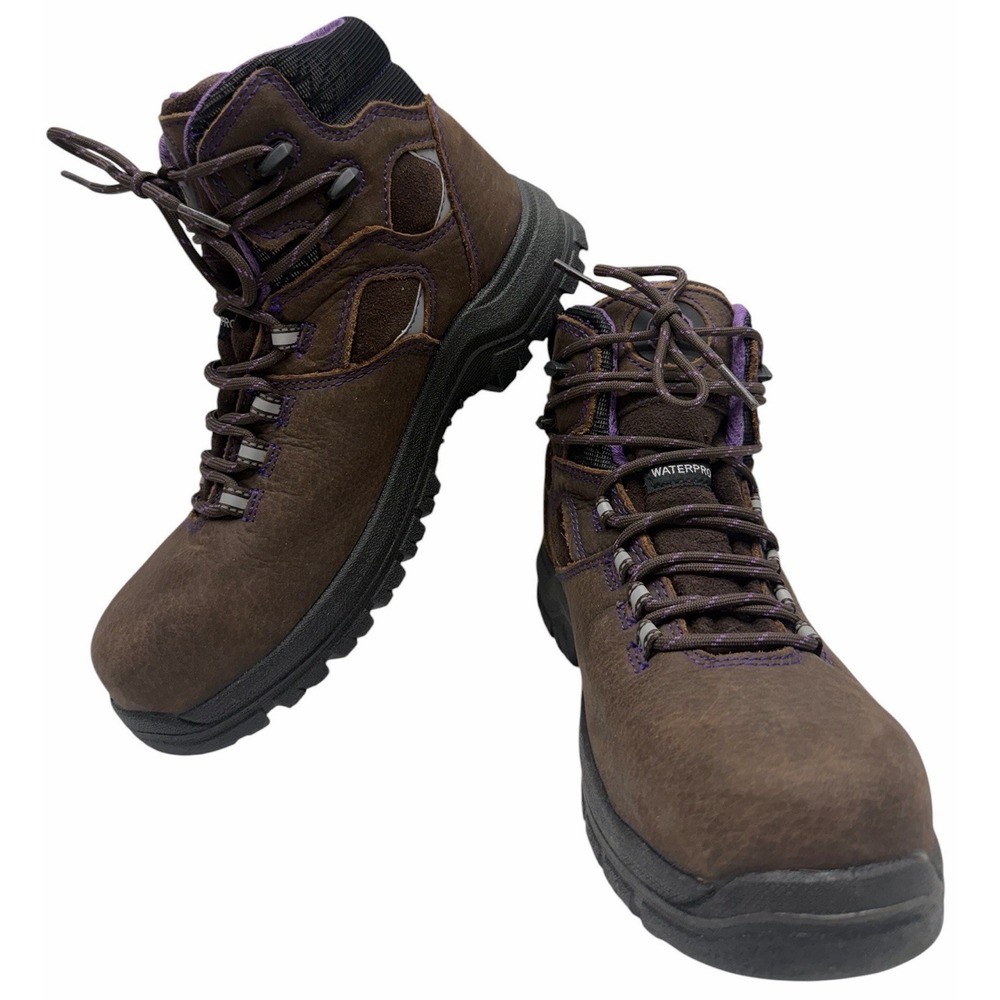 Hoss 70419-B Women's Waterproof Steel Toe Work Boots Brown US 7 ASTM EH